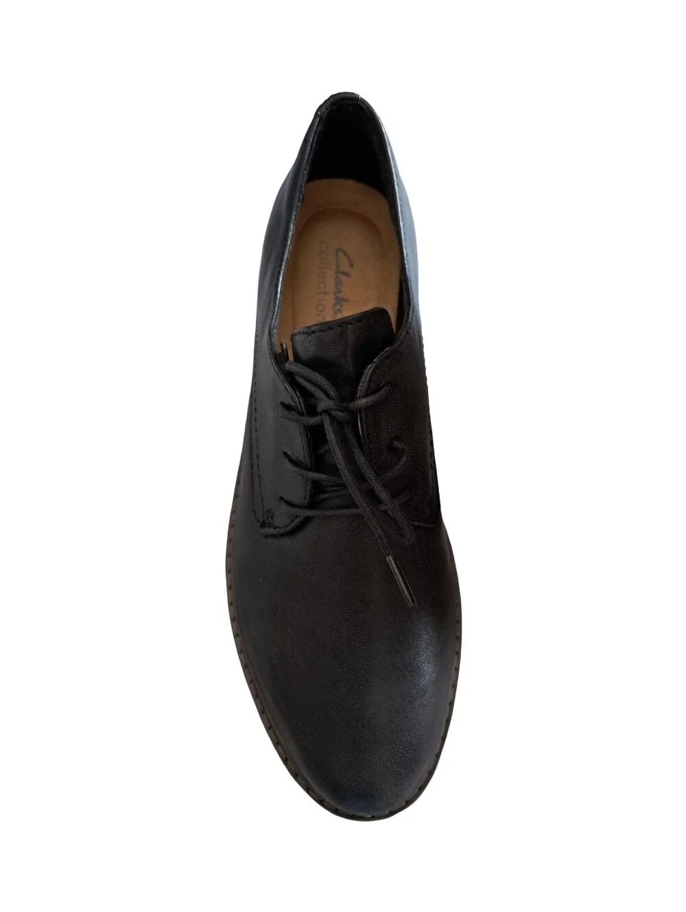 Clarks Airabell Tye Black Leather Oxford Women Shoes Size 10 NEW